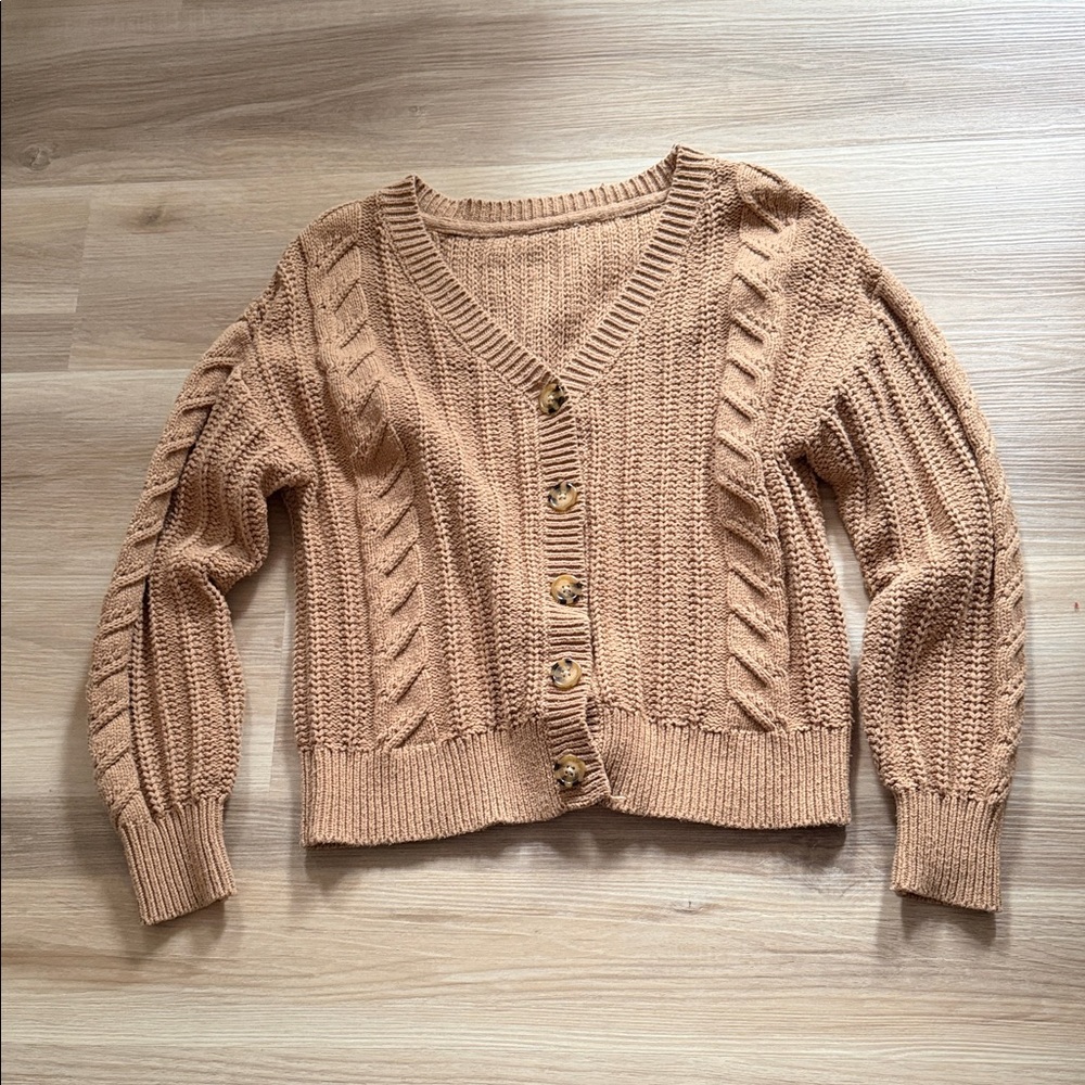 Cozy Tan Women's Cardigan Sweater
